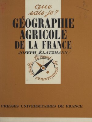 cover image of Géographie agricole de la France